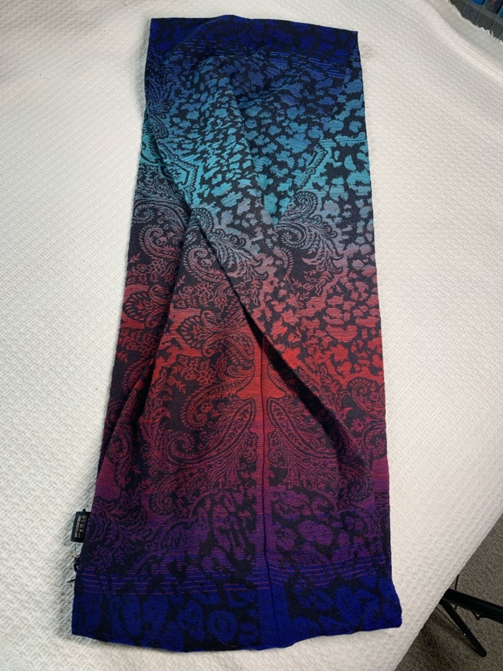 Ahujasons colorful hombre merino wool and modal infinity scarf New With Tags - Picture 3 of 9